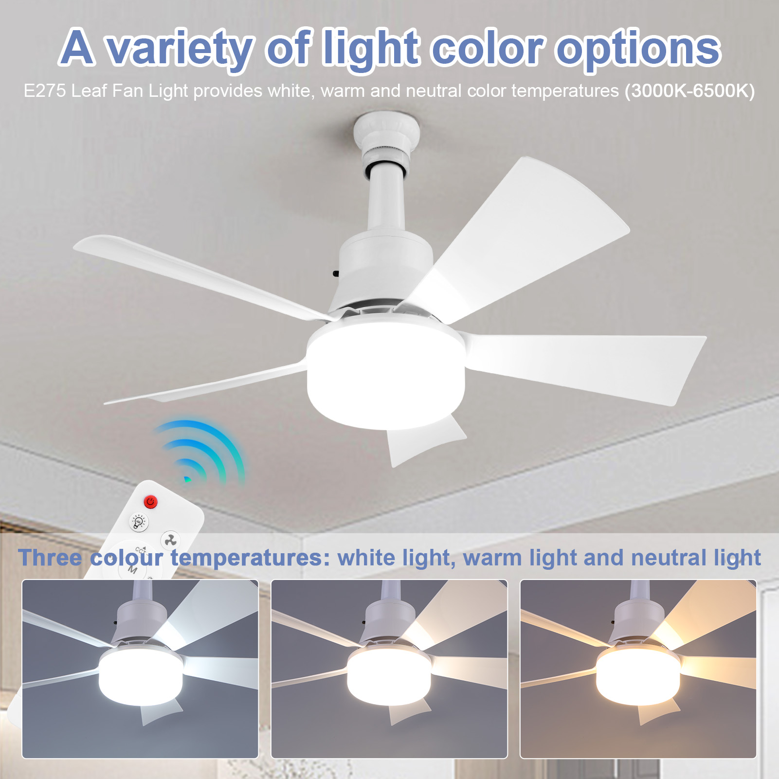 Home Office Room - 2-in-1 Socket Ceiling Fans Lights Timing
