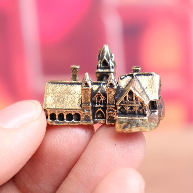 Home Office Architecture - Brass Small House Miniature Figurines Castle