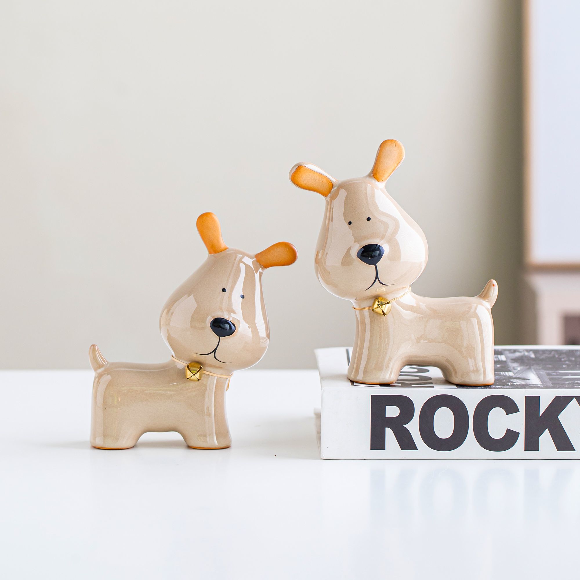 Home Office Architecture - Creative Nordic Style Ceramic Bell Puppy
