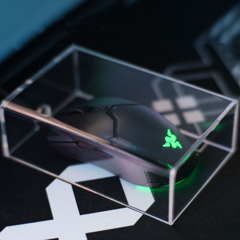 Home Office Programmer - Acrylic Computer Mouse Dust Cover Transparent