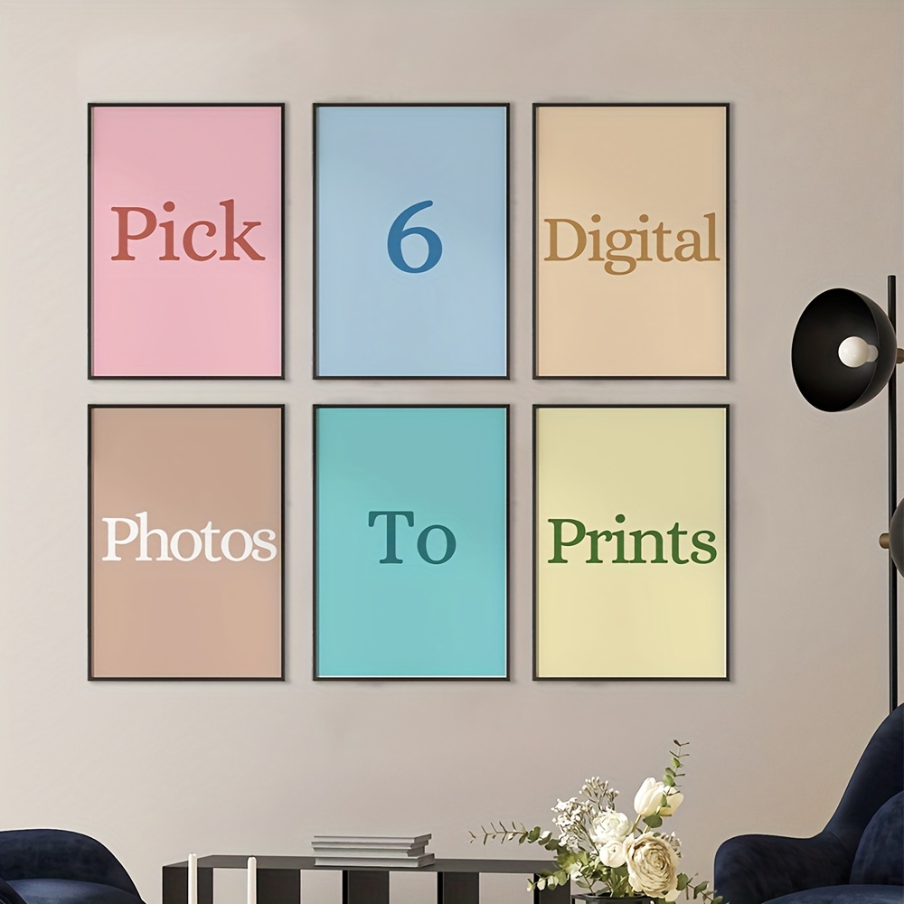 Home Office Photos - 6pcs/set Personalized Custom Canvas Printing Photo