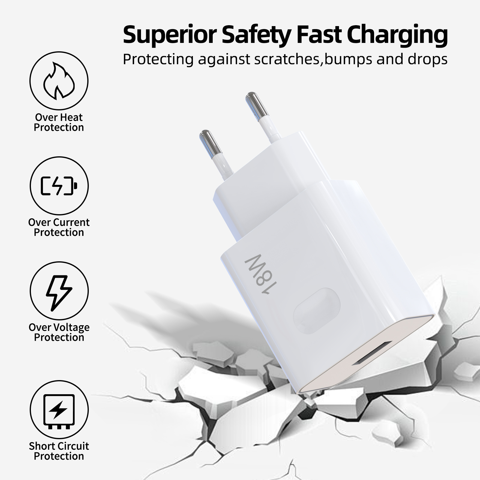 EU 18W QC3.0 Fast USB Wall Cha - Home Office Vivo 评论和价格