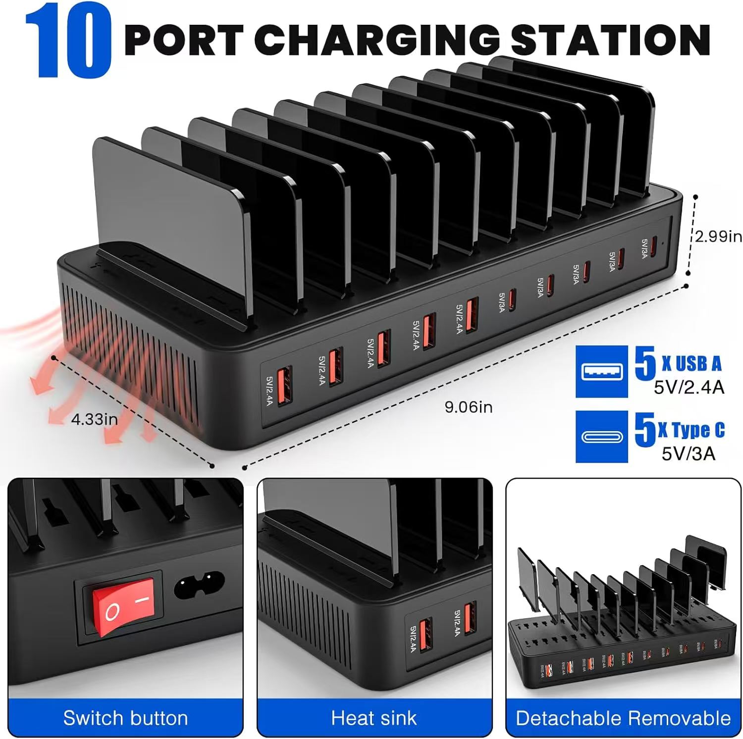 100W Power Hub Charger Stand:  - Home Office Vivo 评论和价格