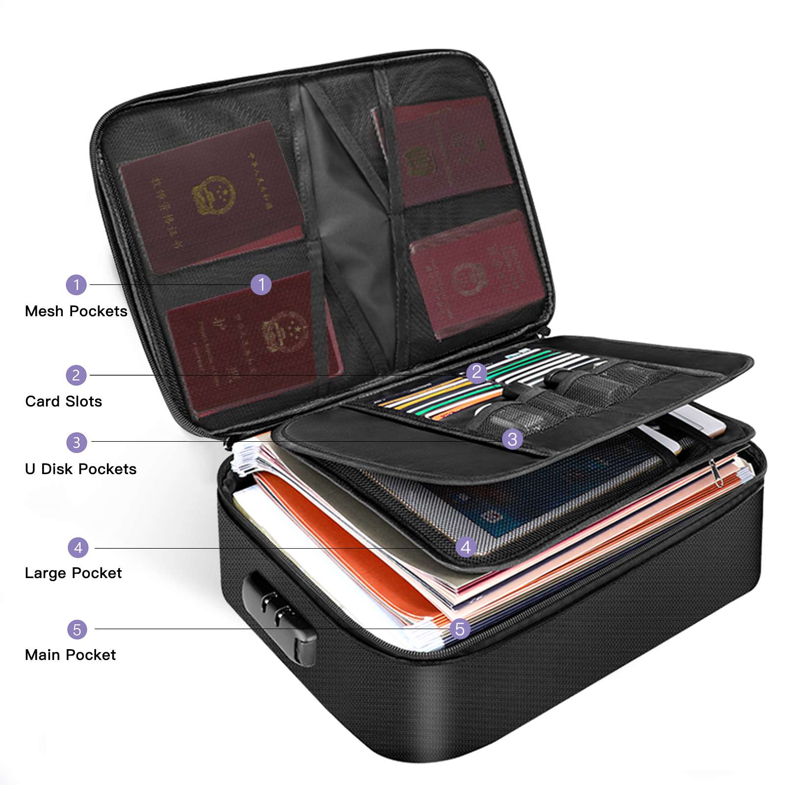 Fireproof Document Bag with Zi - Home Office Passport 评论和价格