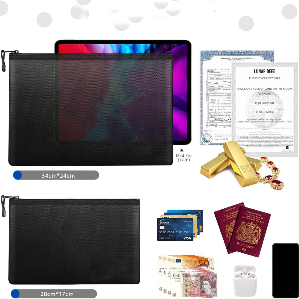 Fireproof Document Bag Waterpr - Home Office Passport 评论和价格