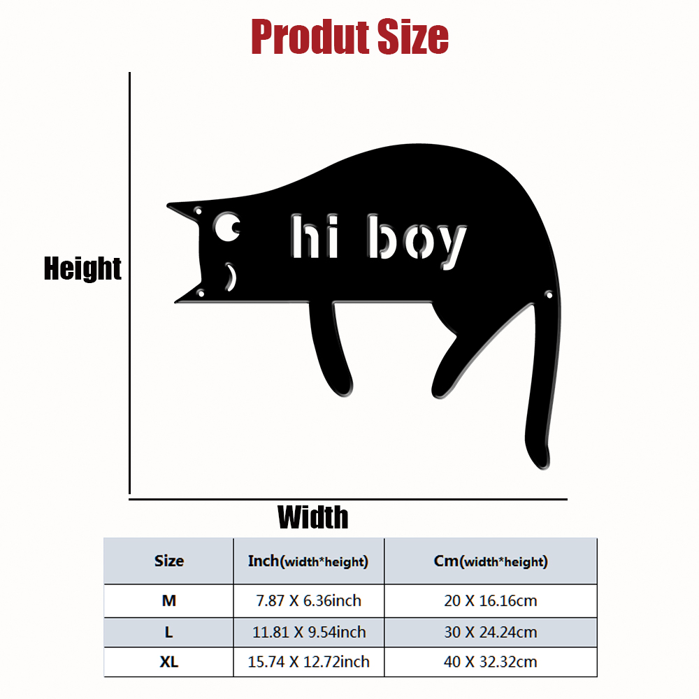 1Pc Custom cat Metal Door Stre - Home Office Room 评论和价格
