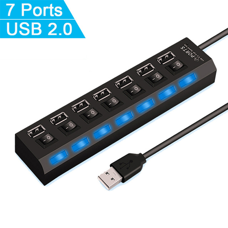 7 Port USB 2.0 Hub Splitter Fo - Home Office Programmer 评论和价格