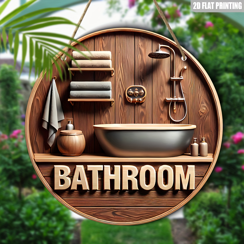 1 Piece 2D Wooden Disc Bathroo - Home Office Architecture 评论和价格