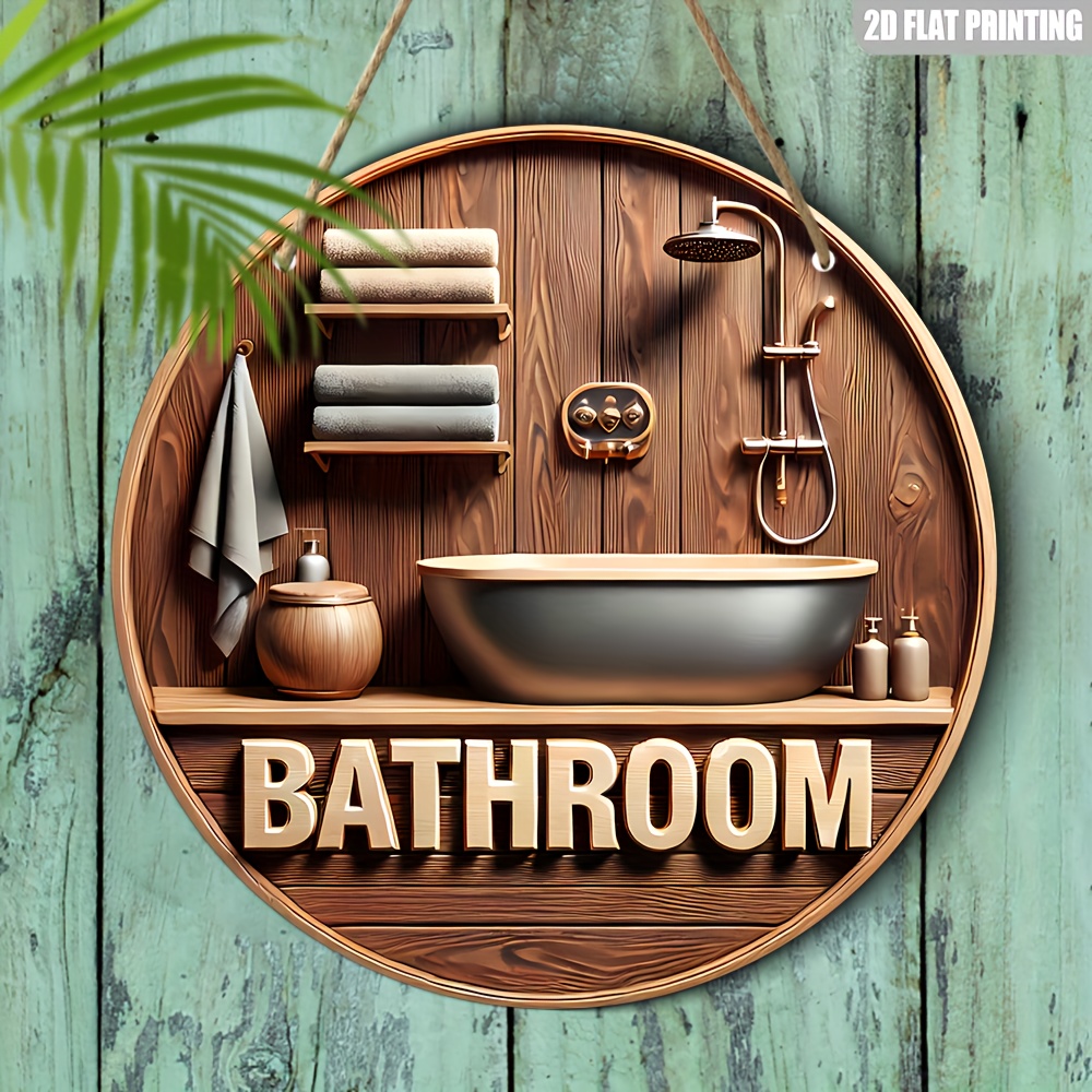 1 Piece 2D Wooden Disc Bathroo - Home Office Architecture 评论和价格