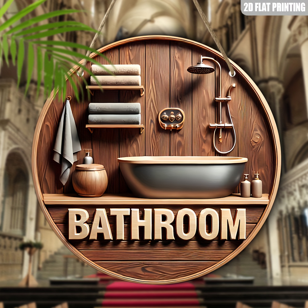 1 Piece 2D Wooden Disc Bathroo - Home Office Architecture 评论和价格